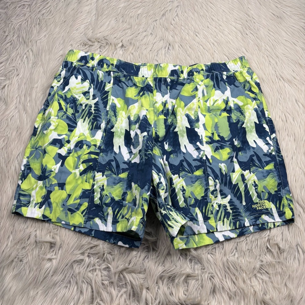 The North Face Men's XXL Printed Class V Pull On Short Blue Green Tropical Camo‎